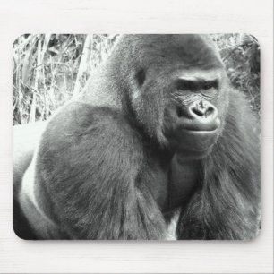 Gorilla in Black and White Mouse Pad