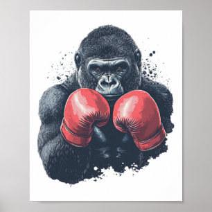 Gorilla In Boxing Gloves - Boxing Training Poster