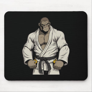 Gorilla In Keikogi - Japanese Karateka Mouse Pad