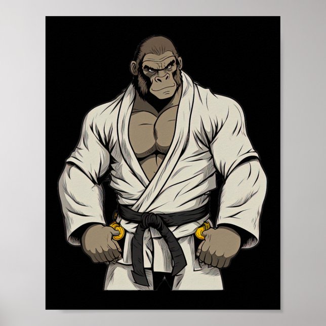Gorilla In Keikogi - Japanese Karateka  Poster (Front)