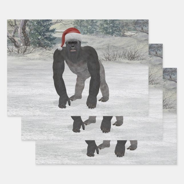 Gorilla In The Snow Wrapping Paper Sheet (Set)