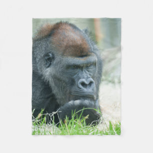 Gorilla in Thought Fleece Blanket