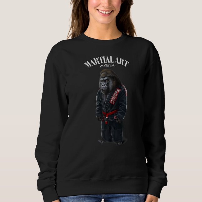 Gorilla Judo Karate Master In Black Judogi  1 Sweatshirt (Front)