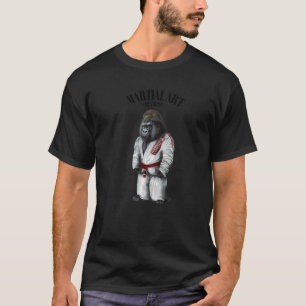 Gorilla Judo Karate Master In White Judogi T-Shirt