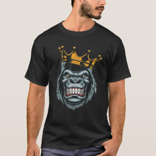 Gorilla King ferocious gorilla on with crown Chris T-Shirt