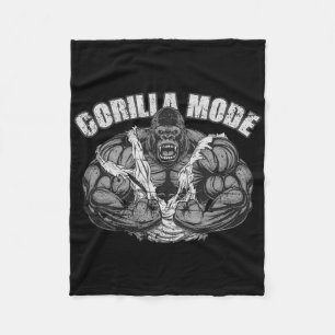 Gorilla Mode Gym Ape Fitness Coach Swole Monkey Fleece Blanket
