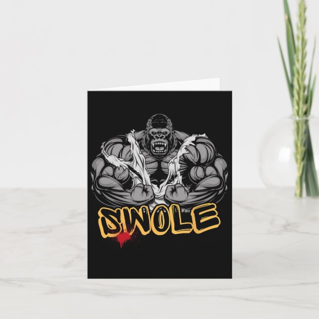 Gorilla Mode Strong Bodybuilding Workout Muscle Sw Card (Front)