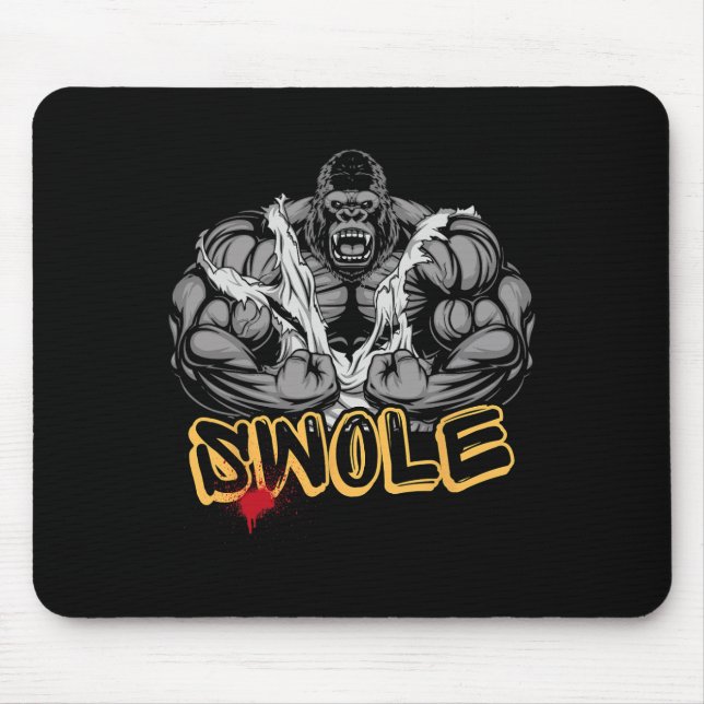 Gorilla Mode Strong Bodybuilding Workout Muscle Sw Mouse Pad (Front)