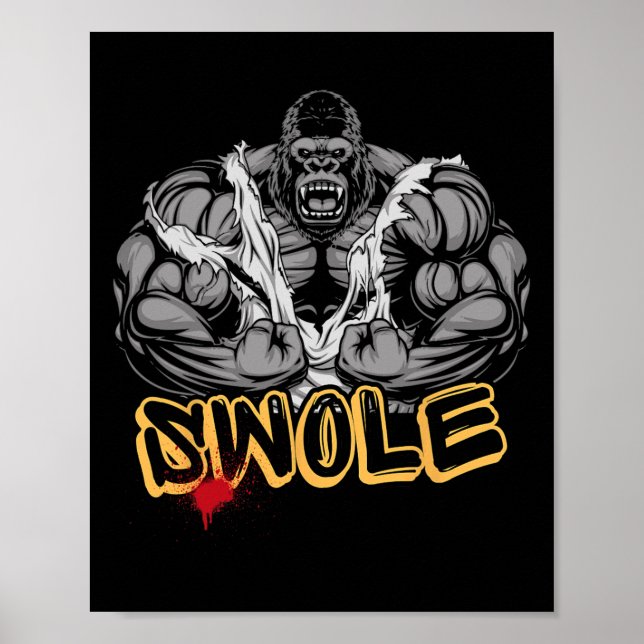 Gorilla Mode Strong Bodybuilding Workout Muscle Sw Poster (Front)