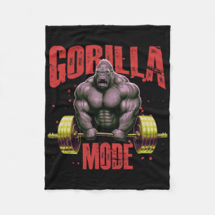 Gorilla Mode Weightlifting Gym Bodybuilding Workou Fleece Blanket