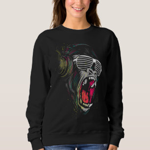 Gorilla Monkey Ape Headphones Sweatshirt