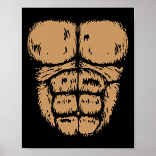 Gorilla Monkey Belly Chest Costume Diy Halloween  Poster