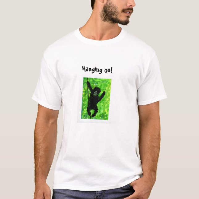 Gorilla Monkey Funny Animal Art T-Shirt (Front)