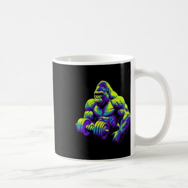 Gorilla Monkey Gym Wear Bodybuilding Workout Motiv Coffee Mug (Right)