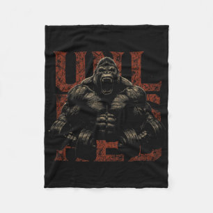 Gorilla Monkey Gym Wear Bodybuilding Workout Motiv Fleece Blanket