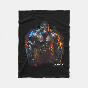 Gorilla Monkey Gym Wear Bodybuilding Workout Motiv Fleece Blanket