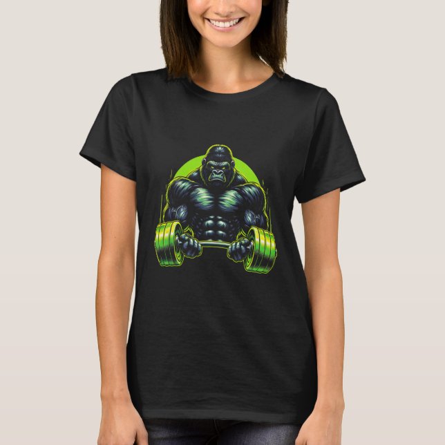 Gorilla Monkey Gym Wear Bodybuilding Workout Motiv T-Shirt (Front)