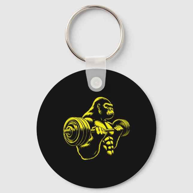 Gorilla Monkey Gym Weight Lifting Bodybuilding Wor Key Ring (Front)