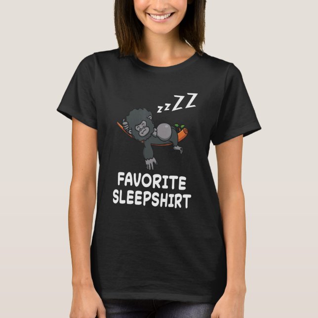 Gorilla Monkey Monkeys Nap Sleeping Sleep Pajama N T-Shirt (Front)