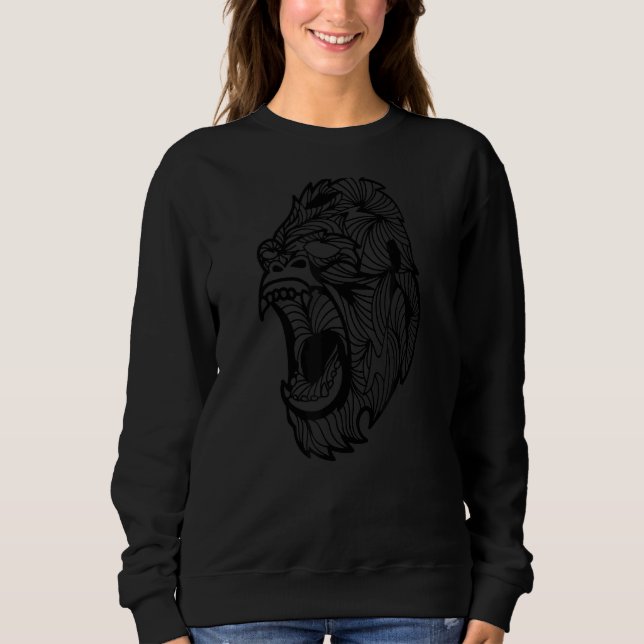Gorilla Monkey Style Mandala Gorillas Creative Pai Sweatshirt (Front)