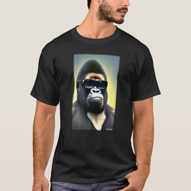 Gorilla Monkey Sunglasses Wildlife Animals Zoo For T-Shirt (Front)