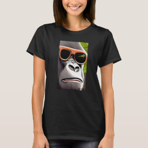 Gorilla Monkey Sunglasses Wildlife Animals Zoo For T-Shirt