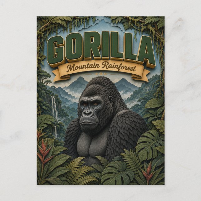 Gorilla Mountain Rainforest POPCUT Postcard (Front)