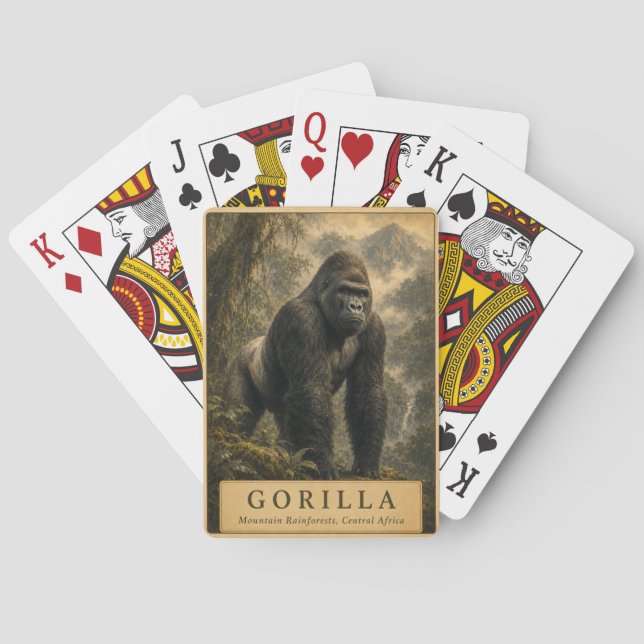 Gorilla Mountain Rainforest VINTAGE Playing Cards (Back)