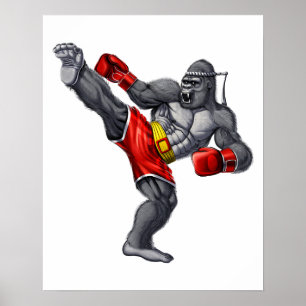 Gorilla Muay Thai Fighter  Poster