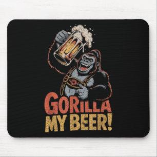 Gorilla My Beer Funny Ape Stein Party Animal Mouse Pad