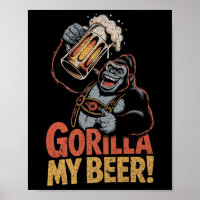 Gorilla My Beer Funny Ape Stein Party Animal Premi