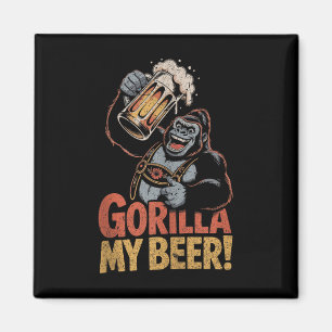 Gorilla My Beer Funny Ape Stein Party Animal Tank Magnet