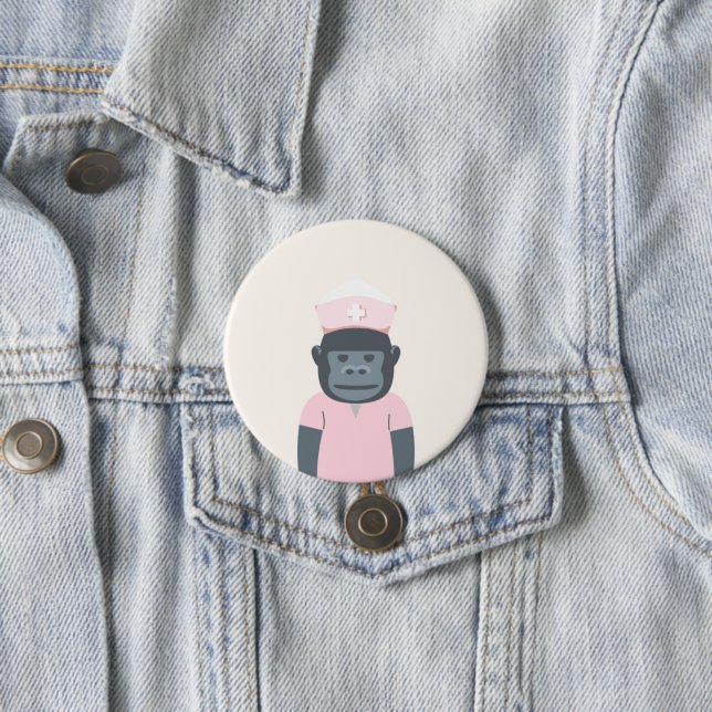 Gorilla Nurse 7.5 Cm Round Badge (In Situ)