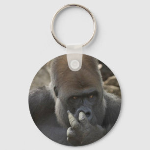 gorilla picking his nose - eeeewwwwwwww! key ring