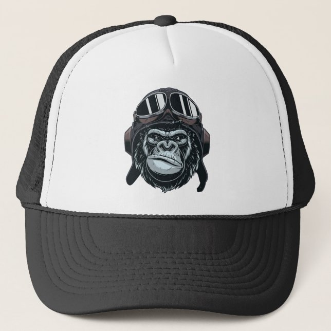 Gorilla Pilot Trucker Hat (Front)