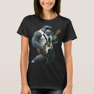 Gorilla Playing Electric Guitar Animal Monkey Gu T-Shirt