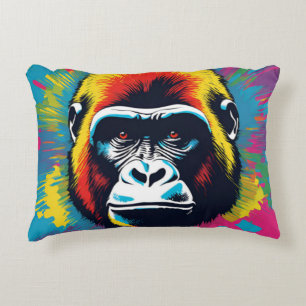 Gorilla Pop Art Cartoon Drawing Decorative Cushion