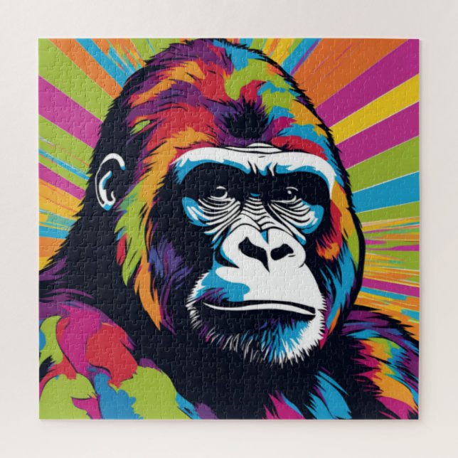 Gorilla Pop Art Cartoon Drawing Jigsaw Puzzle (Vertical)