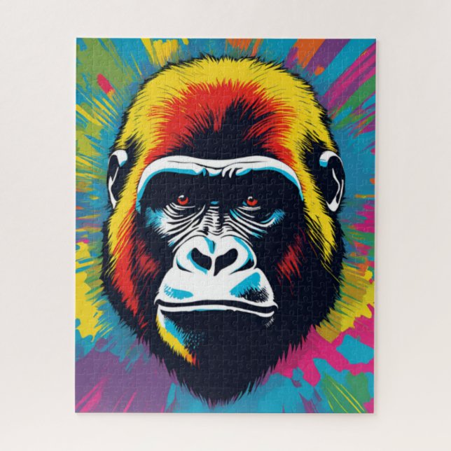 Gorilla Pop Art Cartoon Drawing Jigsaw Puzzle (Vertical)