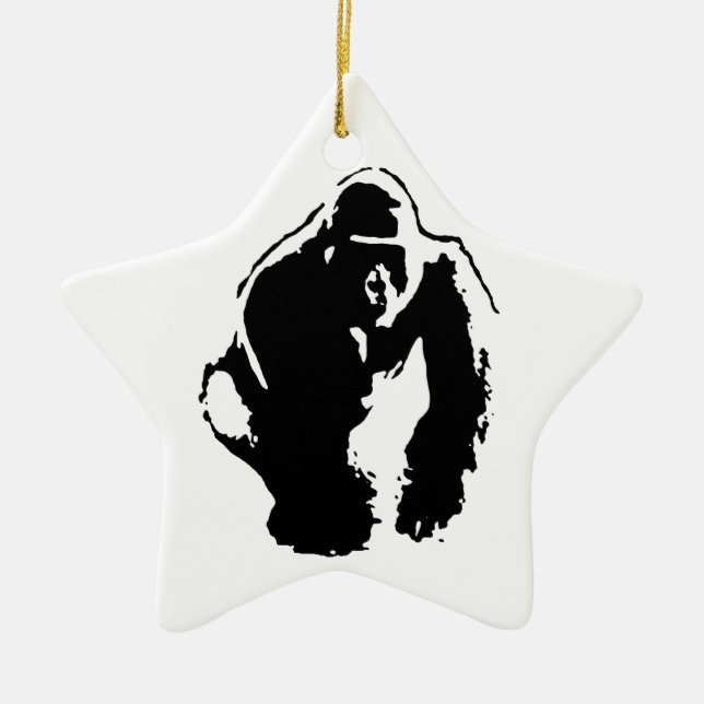 Gorilla Pop Art Ceramic Ornament (Front)