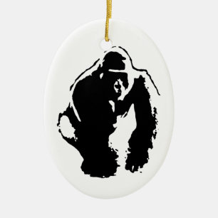 Gorilla Pop Art Ceramic Tree Decoration