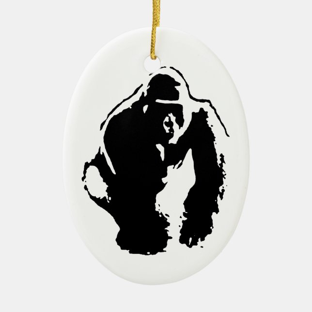 Gorilla Pop Art Ceramic Tree Decoration (Front)