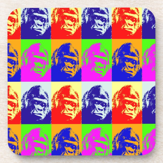 Gorilla Pop Art Coaster (Front)