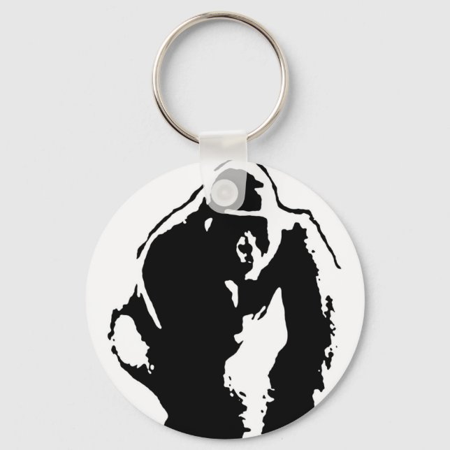 Gorilla Pop Art Key Ring (Front)