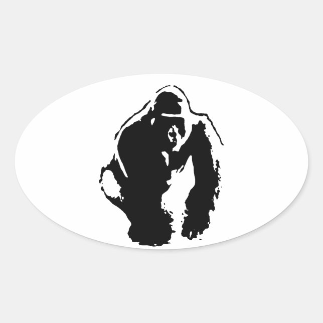 Gorilla Pop Art Oval Sticker (Front)