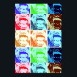 Gorilla Pop Art Poster Print<br><div class="desc">Gorilla Head Pop Art Digital Photography Artwork - Wild Animals Mountain Gorillas Pictures - Mountain Gorilla Face Close Look - Primates Artwork</div>