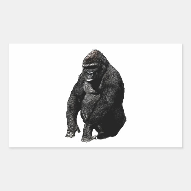 Gorilla Pop Art Rectangular Sticker (Front)