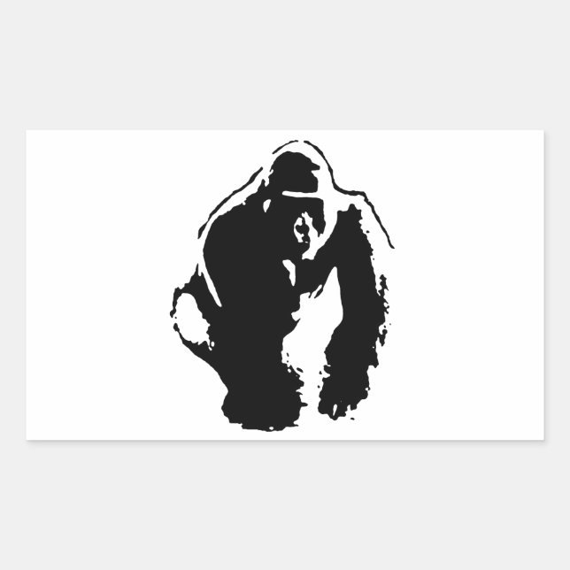 Gorilla Pop Art Rectangular Sticker (Front)