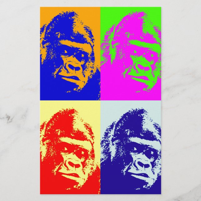 Gorilla Pop Art Stationery (Front)