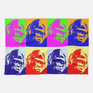 Gorilla Pop Art Tea Towel